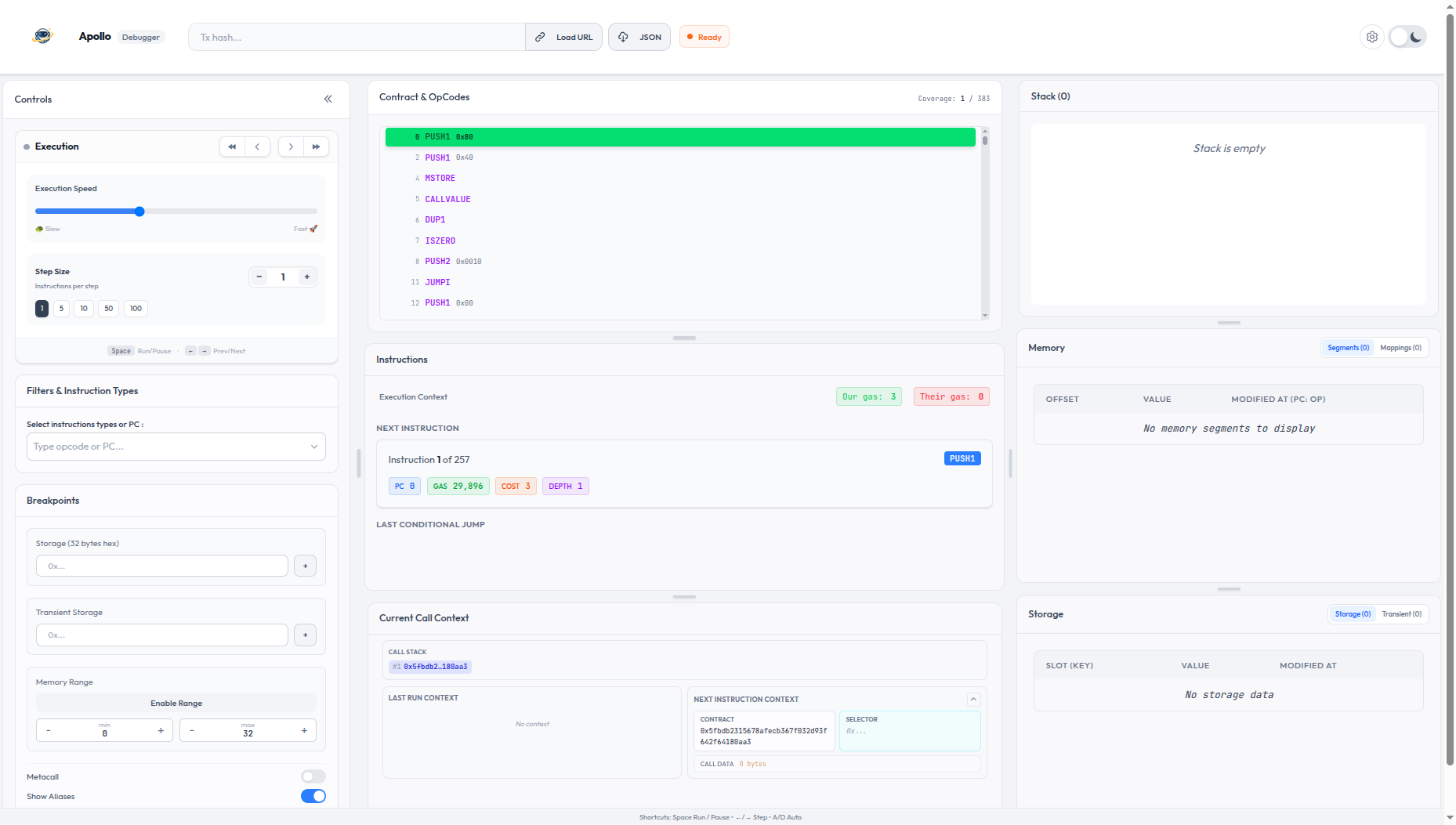 The Apollo debugger interface